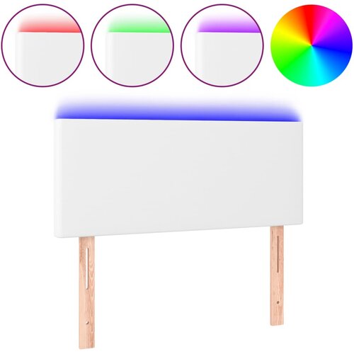 Maison Chic led posteljno vzglavje - vzglavna omarica - nočna omarica belo 100x5x78/88 cm umetno usnje, (21712682) Slike