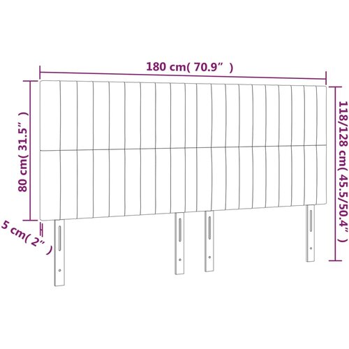  LED uzglavlje tamnosivo 180x5x118/128 cm bar&amp;scaron;unasto Slike