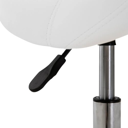  Stolica s kotačićima podesiva po visini 49-61 cm radna stolica za ured salon i masažu krem bijela Slike