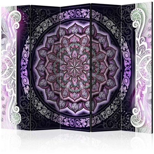  Paravan u 5 dijelova - Round Stained Glass (Violet) II [Room Dividers] 225x172 Slike