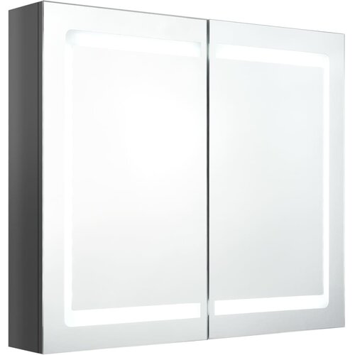 Maison Chic LED Kopalniška omarica - Kopalniški kabinet z ogledalom sijoče siva 80x12x68 cm, (21794783) Cene
