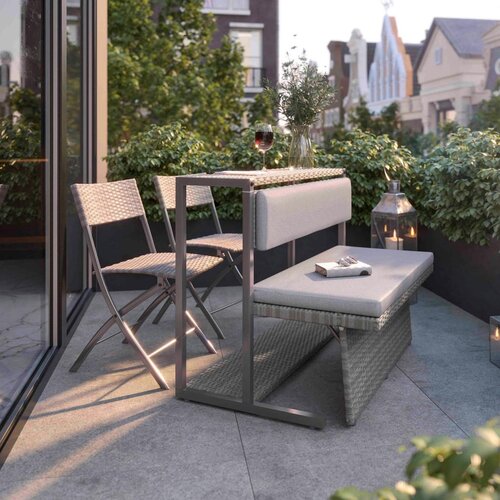 Bessagi Garden Set Za Balkon Mario, Modularen, Sivorjava Cene
