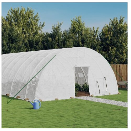 vidaXL Rastlinjak z jeklenim okvirjem bel 60 m 10x6x2,85 m Cene