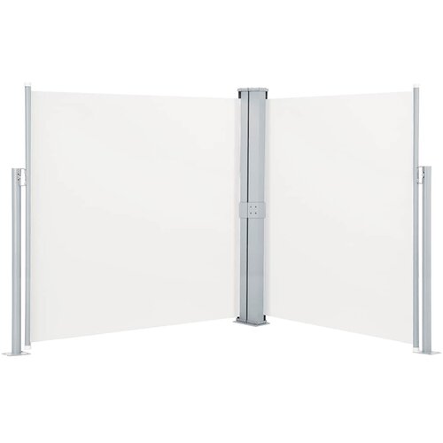  Uvlačiva dvostruka bočna tenda za terasu 170 x 600 cm krem Slike