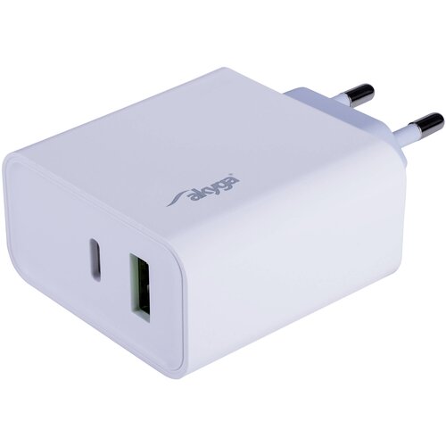 Akyga USB polnilnik AK-CH-14 USB-A + USB-C PD 5-20V / največ 3A 45W Quick Charge 3.0 AK-CH-14 polnilnik za mobilne telefone USB-C&reg;\, USB-A bela, (20432934) Cene