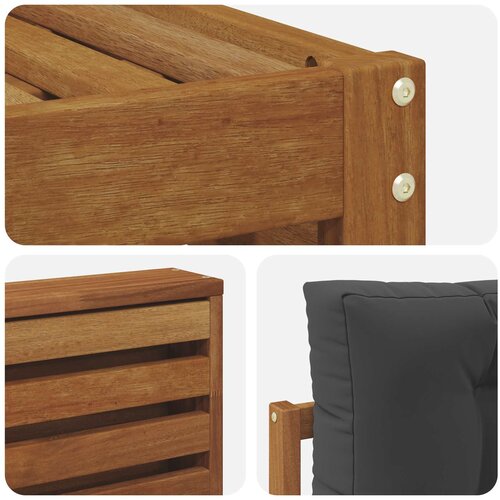  Set vanjskih sofa Prirodna i antracit 257,5 x 162,5 x 73 cm Slike