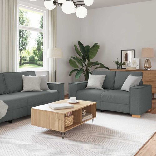 SOFA 3 pcs Tamno siva 220 x 80 x 84 cm Platnasta tkanina Cene