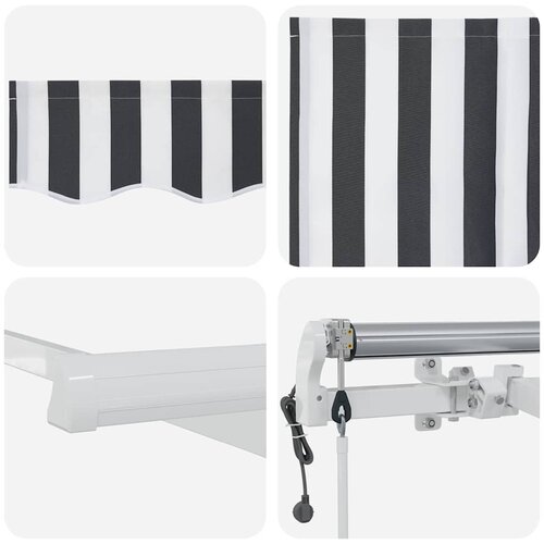 Tenda na automatsko uvlačenje antracit i bijela 500x300 cm Slike