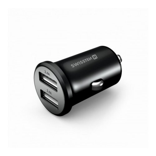 Swissten TELEFON AUTO PUNJAČ METALNI 2xUSB 4.8A CRNI Cijene