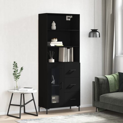 vidaXL Visoka komoda crni 69 5x34x180 cm konstruirano drvo Cijene