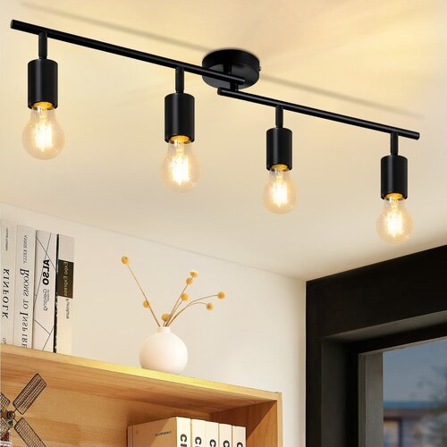 Nettlife stropna svetilka črna E27 stropni reflektor vintage industrijska svetilka za hodnik za dnevno sobo, spalnico, brez žarnice, (22116910) Cene