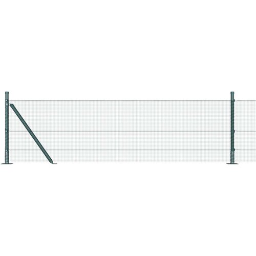 VidaXL Zavareno žičano ograde s 7 flanged stupova Zeleni 0.6x10 m Čelik Slike
