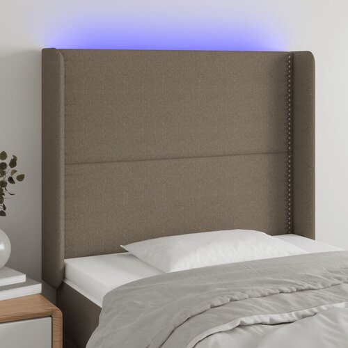  LED uzglavlje smeđesivo 103 x 16 x 118/128 cm od tkanine Cene