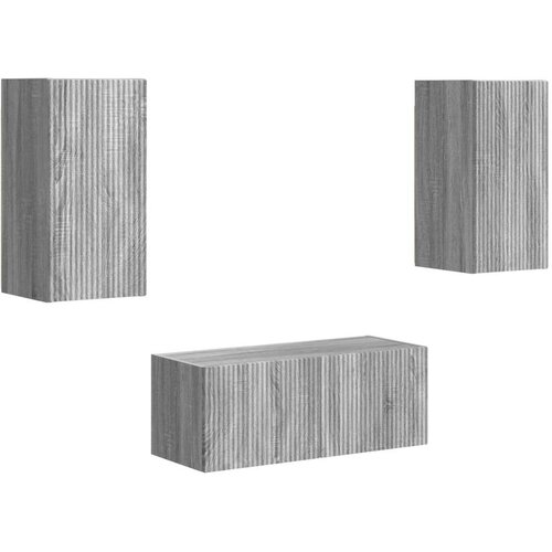  Komplet TV omaric 6 pcs Siva Sonoma Konstruiran les - - Siva - 96.31 - 98 x 31 x 29,5 cm - 2025-vidaXL-Uvoz_2 Slike