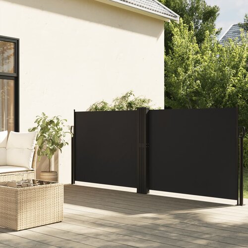 VidaXL Uvlačiva bočna tenda 120 x 1000 cm crna Slike
