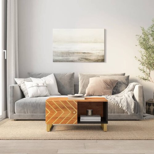  The Living Store Klubska mizica rjava in črna 80&amp;times;50&amp;times;40 cm trden mangov les - Klubska Mizica, (21444973) Slike