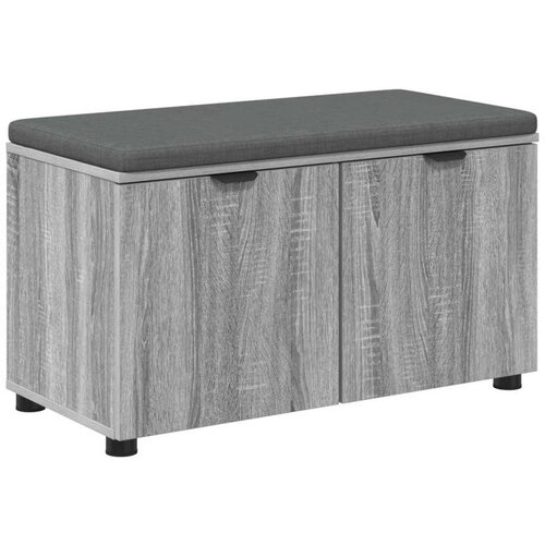  Klupa za hodnik s jastukom Siva Sonoma 80 x 38 x 46 cm Slike