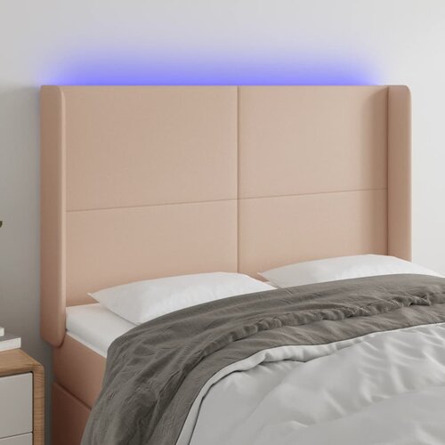  LED uzglavlje boja cappuccina 147x16x118/128cm od umjetna koža Cijene