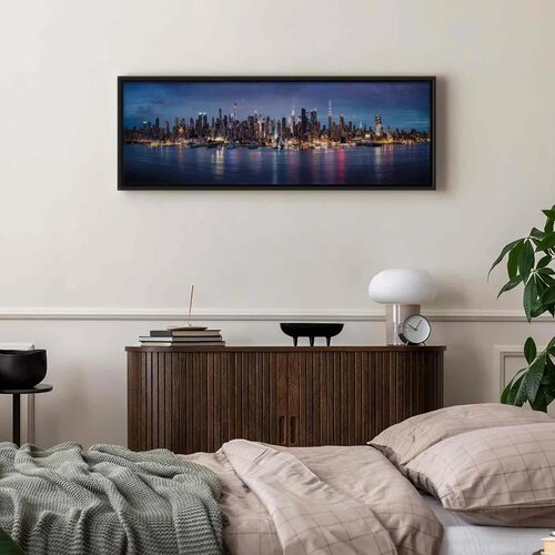  Slika - New York Nights 120x40 U crnom drvenom okviru Slike