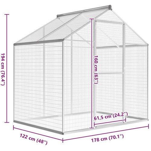  kavez za ptice od aluminija 178 x 122 x 194 cm Slike