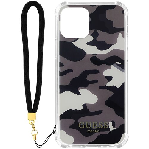 Guess Ovitek za iPhone 12 Pro Max s pa&amp;scaron;?kom za zapestje Camouflage Pattern siv, (20516787) Slike