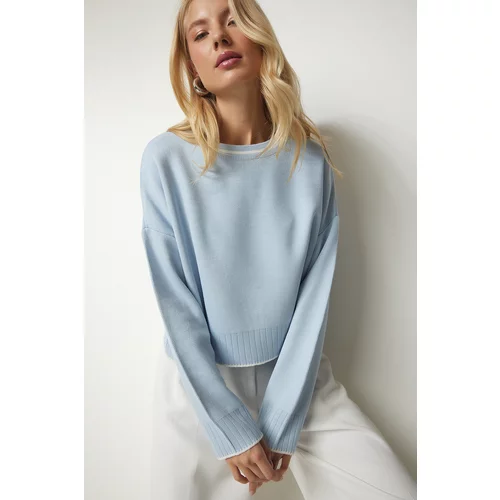 Happiness İstanbul Women's Light Blue Basic Knitwear Sweater