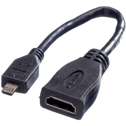 Value HDMI priključni kabel HDMI-A vtičnica\, HDMI-mikro-D vtič 0.15 m črna 11.99.5584 za&scaron;čiten HDMI kabel, (20419234) Cene