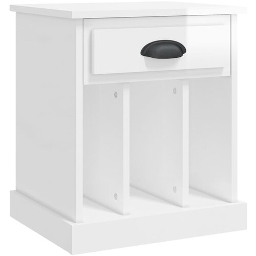 Maison Chic Nočna omarica - Nočna miza visok sijaj bela 43x36x50 cm, (21688402) Slike