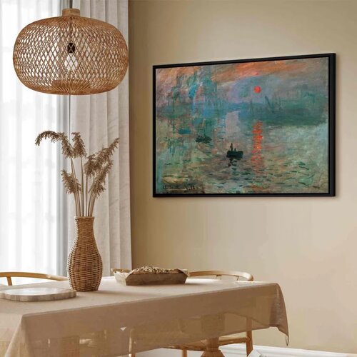  Slika - Claude Monet &amp;ndash; Impression Sunrise 120x80 U crnom drvenom okviru Slike
