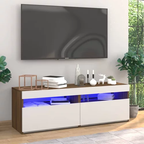 vidaXL TV omarice z LED lučkami 2 kosa rjavi hrast 60x35x40 cm