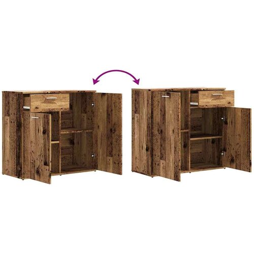 vidaXL Komoda starinski les 80x36x75 cm inženirski les Cene