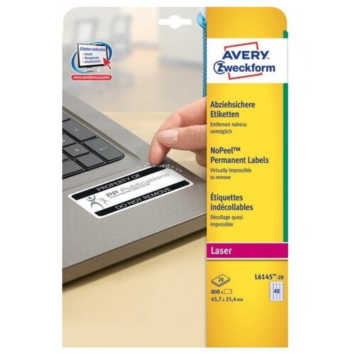 Avery Zweckform Varovalne etikete, NoPeel 45,7 x 25,4 mm Slike