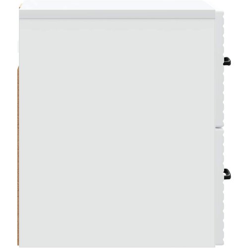 Noćni ormarić za montažu na zid 2 pcs Bijela 34,5 x 33 x 40 cm Slike