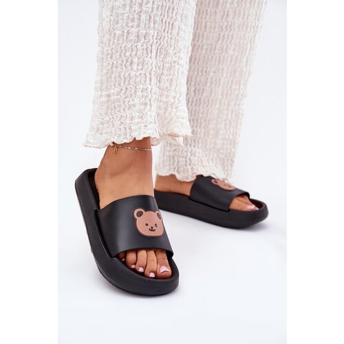 Boto Women's Foam Slippers With Bear Black Lalon Cijene