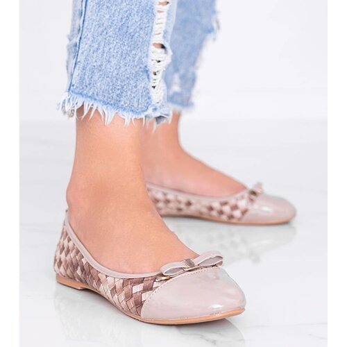 Gemre Beige ballet flats with braided pattern Broadway Cene