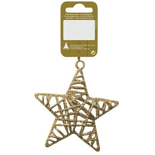  Okrasek za božično drevo zvezda (Premer: 10 cm, Zlate barve, Plastika) Cene