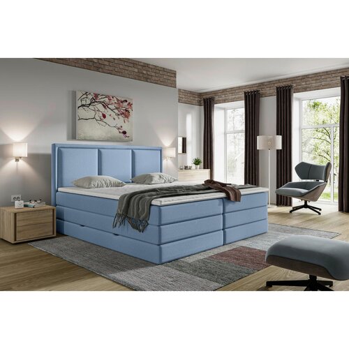 MID.YOU POSTELJA BOXSPRING 200 cm x 200 cm , tekstil modra Cene