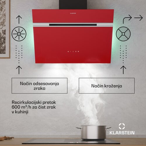 Klarstein Alina napa za odsesavanje, 60 cm, 600 m&amp;sup3;/h, Tiha, EEK A Slike