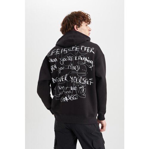 Defacto Oversize Fit Back Printed Hooded Sweatshirt Slike