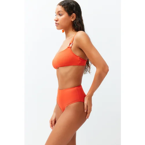 Trendyol Red High Waist Hipster Bikini Bottom