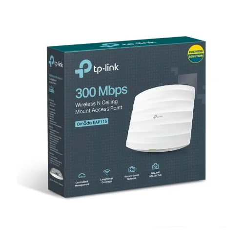 Access Point,TP-Link EAP115 bežična N pristupna tačka za montažu na strop/zid, 300 Mbps na 2,4 Ghz, 802.11b/g/n, 1 10/100