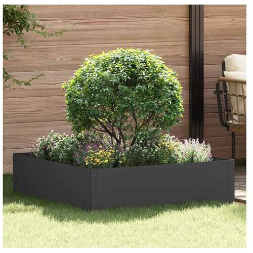 VidaXL Ograda oko Travnjaka 100 x 100 x 35 cm Čelik Crna - Crna 100 x 100 x 35 cm 1 Slike