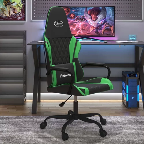  Igraća stolica crno-zelena od umjetne kože