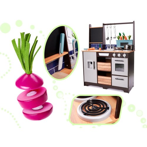  Dječja drvena kuhinja s dodacima LOFT XXL 96cm Slike