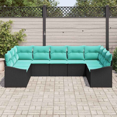  Set sofe 9 kom. Crna poliratan 289 x 178,5 x 85 cm Cene
