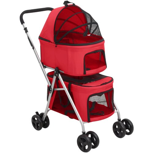 vidaXL 2-slojna sklopiva kolica za pse crvena 83x48x97 cm tkanina Cijene