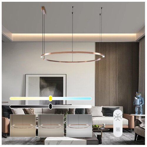  Immax NEO 07328L - LED prigu&amp;scaron;iva luster na sajli FINO 72W/230V 120 cm roze-zlatna Tuya + daljinski upravljač Slike
