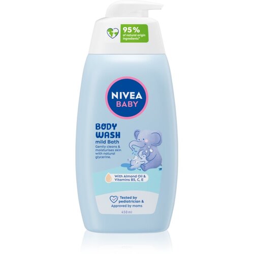 Nivea Baby Body Wash Mild Bath gel za prhanje in umivanje za nežno kopel 450 ml za otroke Slike