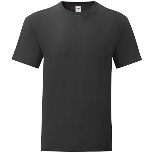 Fruit Of The Loom Black men's t-shirt in combed cotton Iconic with sleeve Slike