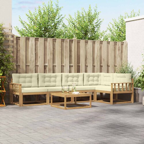  Set vanjskih sofa 6 kom. Bijela i krem Poliester Cene